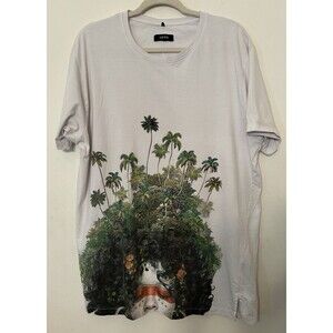 Vintage Akoo Single Stitch mens XL Womens Head Growing Trees Rare Graphic